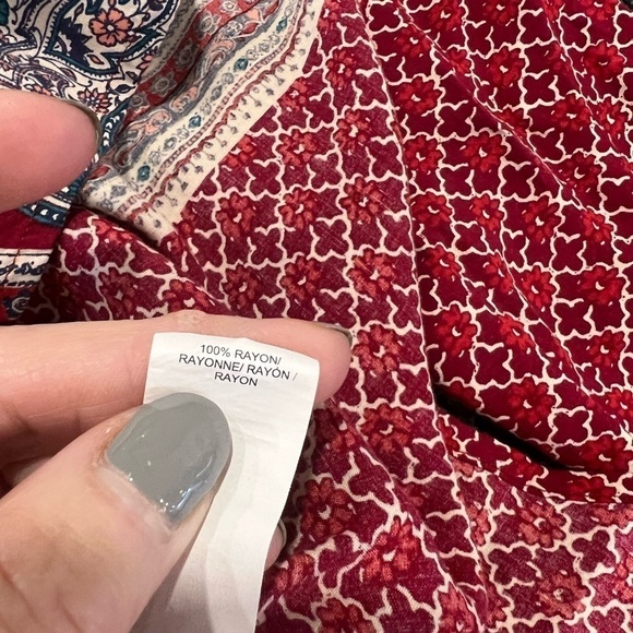 Lucky Brand Rayon Multicolor Long Sleeve Blouse - Picture 14 of 14